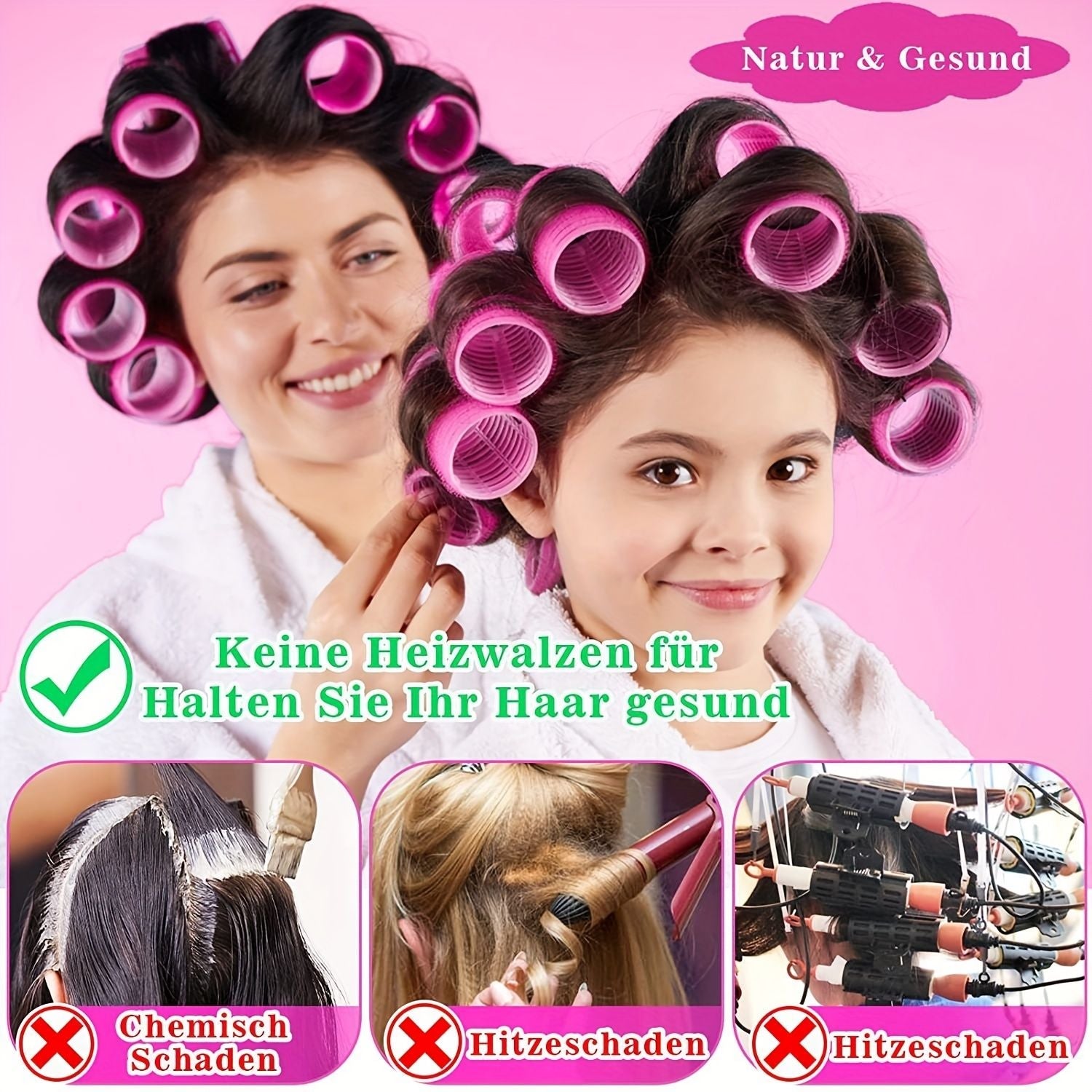 24pcs Jumbo Hair Curlers with Self-Grip Clips for Long, Medium, Short, Thick, and Thin Hair - Perfect for Bangs, Volume, and DIY Hair Dressing - Renee Lane Company