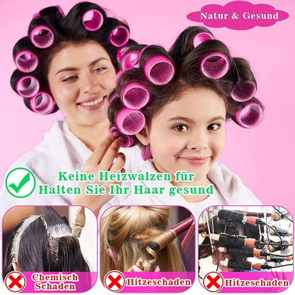 24pcs Jumbo Hair Curlers with Self-Grip Clips for Long, Medium, Short, Thick, and Thin Hair - Perfect for Bangs, Volume, and DIY Hair Dressing - Renee Lane Company