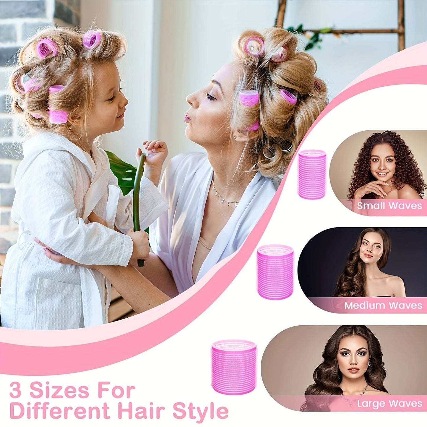 24pcs Jumbo Hair Curlers with Self-Grip Clips for Long, Medium, Short, Thick, and Thin Hair - Perfect for Bangs, Volume, and DIY Hair Dressing - Renee Lane Company