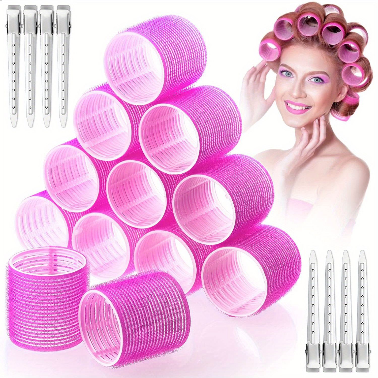 24pcs Jumbo Hair Curlers with Self-Grip Clips for Long, Medium, Short, Thick, and Thin Hair - Perfect for Bangs, Volume, and DIY Hair Dressing - Renee Lane Company