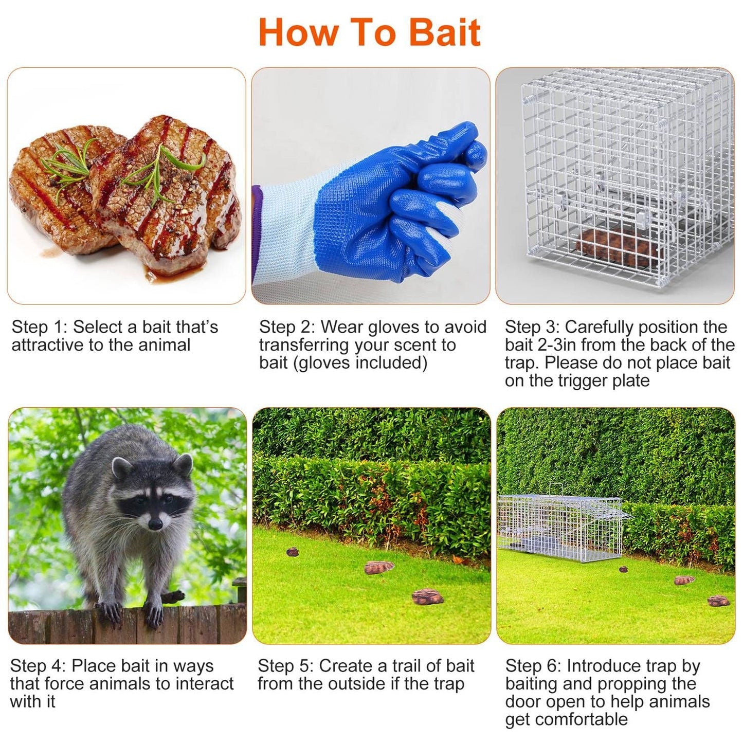 25.59Inch Live Humane Animal Trap Cage Heavy Duty Folding Catch And Release Rodent Cage For Rabbit Squirrel Possum Skunk Kitten Raccoon And More GPCT5437 - Renee Lane Company