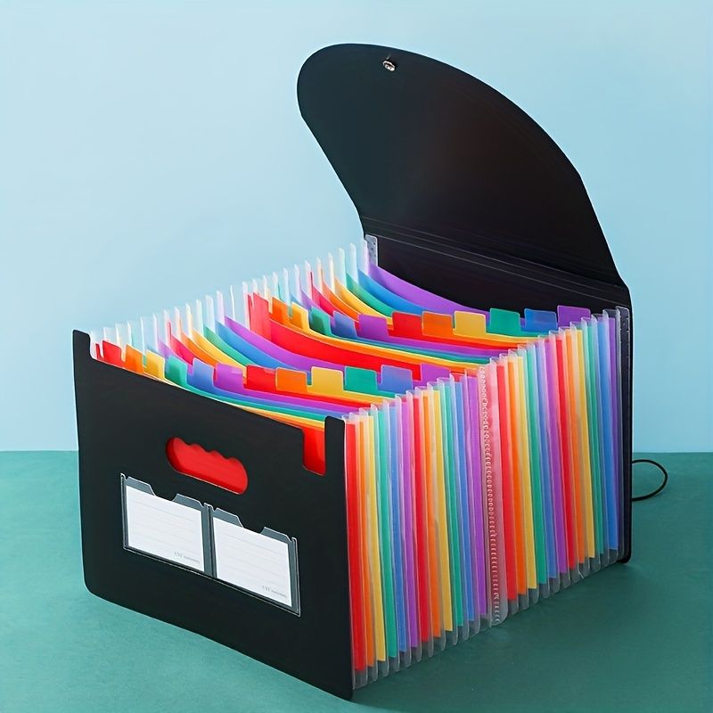 25-Grid Lanyard Flip A4 File Folder: Keep Your Documents Neatly Organized in Style! - Renee Lane Company