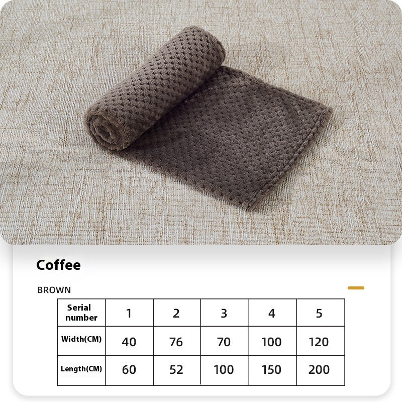 Dog fleece blanket, coffee brown folded with rolled edge