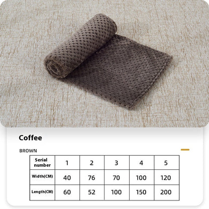 Dog fleece blanket, coffee brown folded with rolled edge