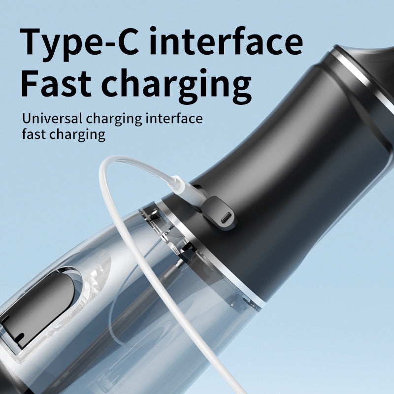 Portable electric dental flosser with Type-C charging port and connected cable