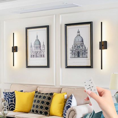 28" 2-Pack Modern LED Wall Sconce, Minimalist Indoor Wall Light Fixtures, Black Matte Finish for Living Room, Bedroom, Hallway, Hotel, and Home Decor - Renee Lane Company