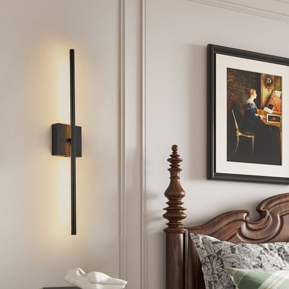 28" 2-Pack Modern LED Wall Sconce, Minimalist Indoor Wall Light Fixtures, Black Matte Finish for Living Room, Bedroom, Hallway, Hotel, and Home Decor - Renee Lane Company