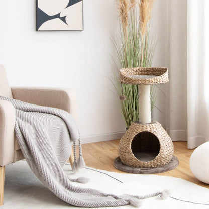 28 Inches Hand-Made Cat Tree Tower with Jump Platform - Renee Lane Company