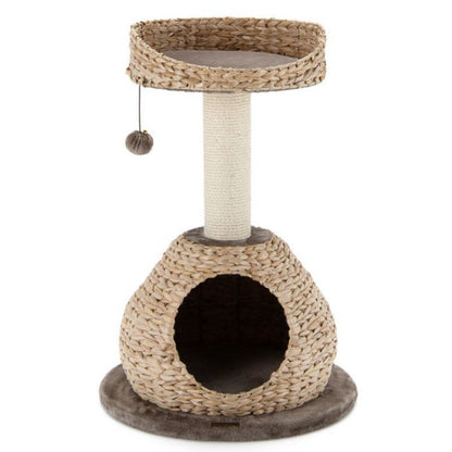 28 Inches Hand-Made Cat Tree Tower with Jump Platform - Renee Lane Company