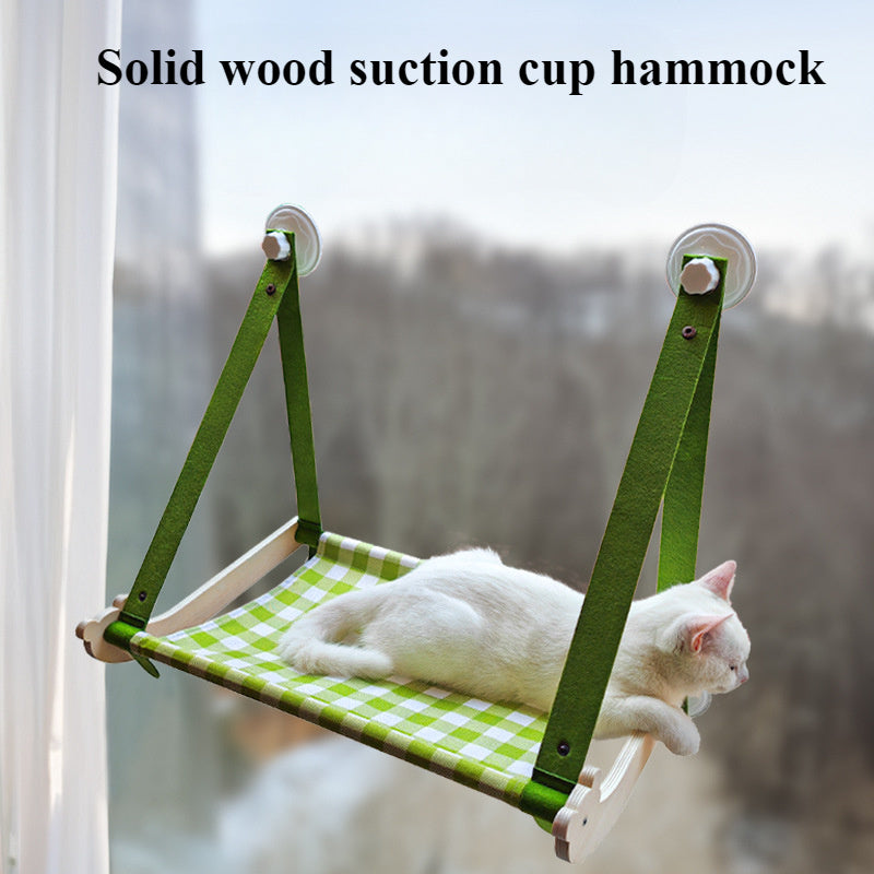 Durable Wooden Cats Hammock Pet Mat Comfortable Sun Seat Cats Beds Cat Climbing Frame Pets Accessories Cat Window Hammock Mats - Renee Lane Company
