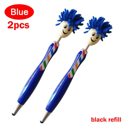 2PCS/5PCS Mop Pen Screen Cleaning Pen With Motivational Quotes 3 In 1 Stylus Dusting Pen For Kids And Unisex Ink Rollerball Pen School Office Motivational Stylus,Line Point 0.1cm/0.03in, Black Refill - Renee Lane Company