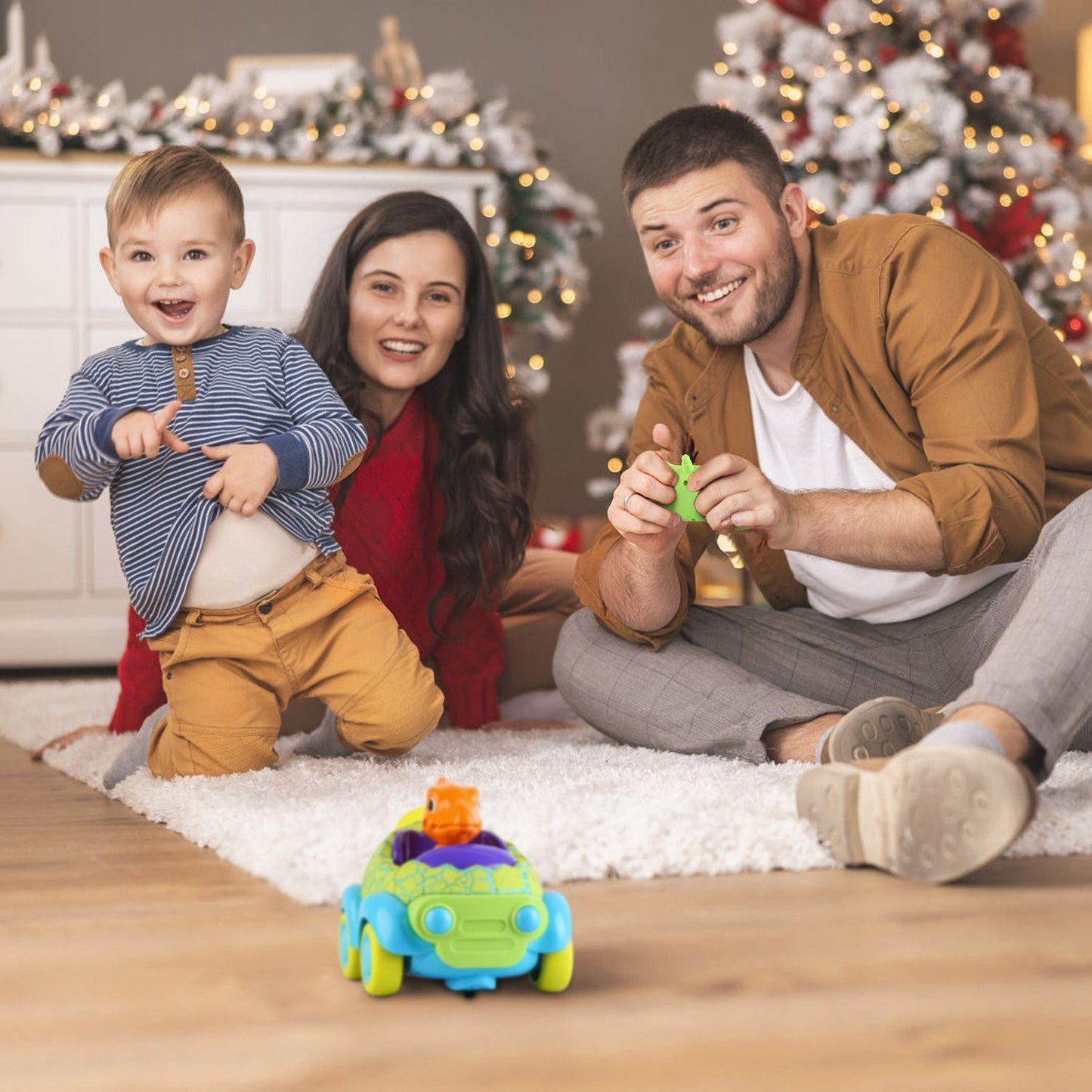 2Pack Dinosaur Remote Control Cars for Toddlers Rechargeable RC Cars with Light Music Birthday Gift For Boys Girls Aged 3 4 5 6 Years Old - Renee Lane Company