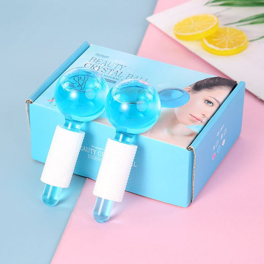 2Pcs/Box Beauty Ice Therapy Face Massage Ball Cool Compress Globes Hockey Facial Massager Crystal Glasses Ball Skin Care Tools - Renee Lane Company
