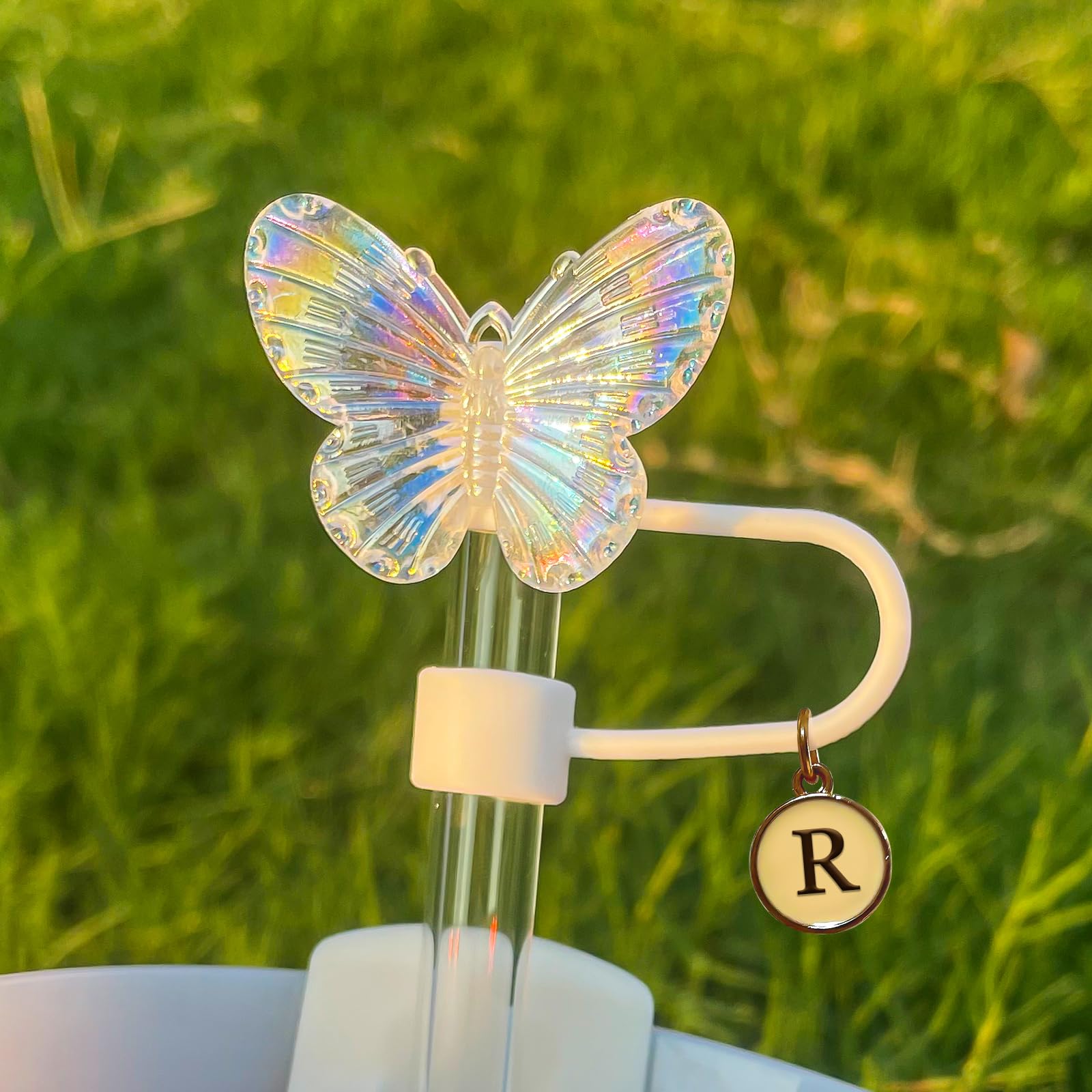 2Pcs Cute Laser Stanley Straw Covers Butterfly Straw Cover Cap for Stanley 30&40 Oz Tumbler with Handle 10mm Straw Topper for Stanley Cup Reusable Drinking Straw Caps Stanley Cup Accessories（R） - Renee Lane Company