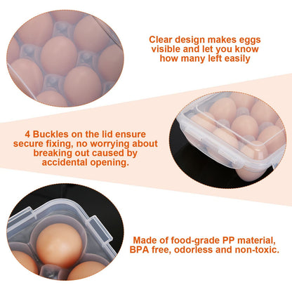 2Pcs Egg Holder Stackable Plastic Egg Storage Box Egg Rack for Refrigerator with 18 Cavity Per Container Dishwasher Safe - Renee Lane Company