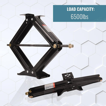 2Pcs Scissor Jack, 6500 lbs * 2, Leveling Scissor Jacks Set with Handle,RV Trailer Camper Stabilizer, for Trucks Cars MPVs Sedans,Station Wagon - Renee Lane Company