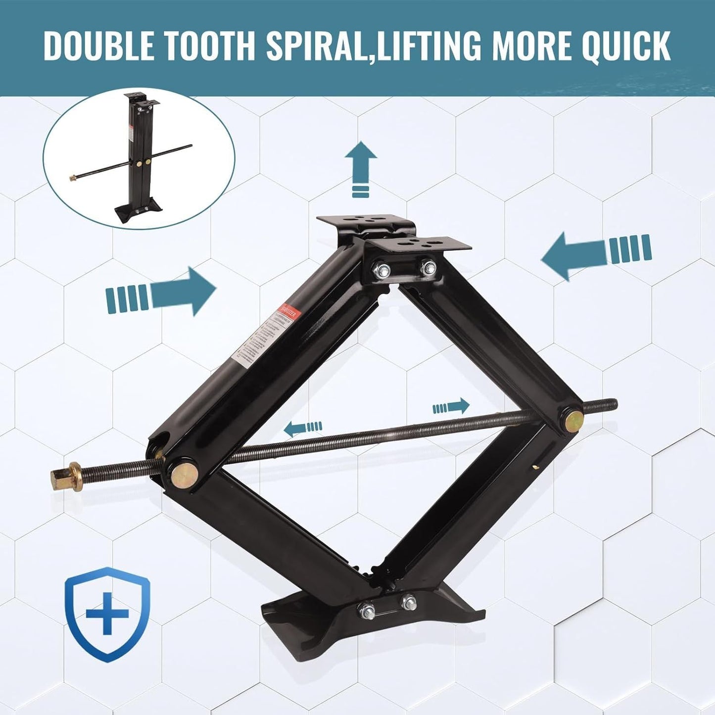 2Pcs Scissor Jack, 6500 lbs * 2, Leveling Scissor Jacks Set with Handle,RV Trailer Camper Stabilizer, for Trucks Cars MPVs Sedans,Station Wagon - Renee Lane Company