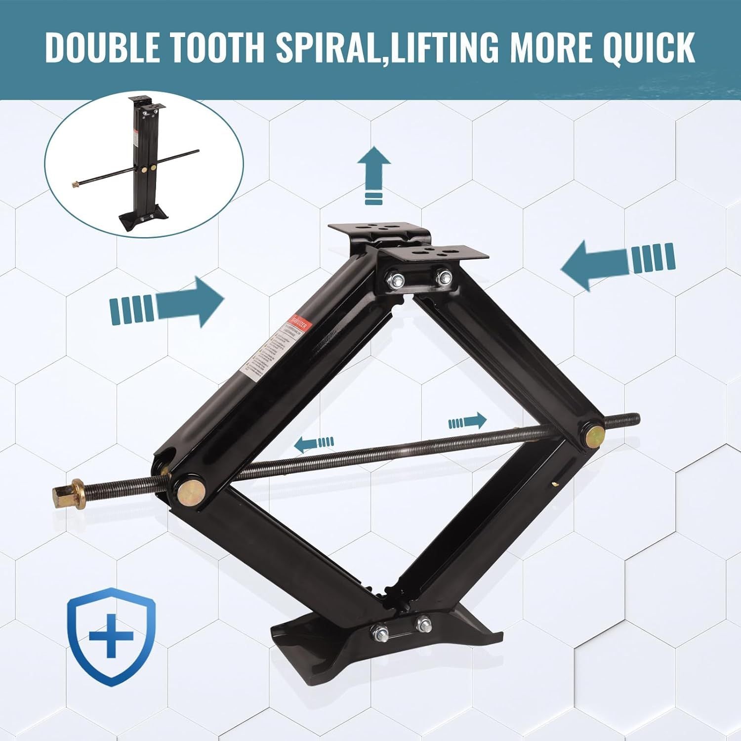 2Pcs Scissor Jack, 6500 lbs * 2, Leveling Scissor Jacks Set with Handle,RV Trailer Camper Stabilizer, for Trucks Cars MPVs Sedans,Station Wagon - Renee Lane Company