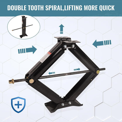 2Pcs Scissor Jack, 6500 lbs * 2, Leveling Scissor Jacks Set with Handle,RV Trailer Camper Stabilizer, for Trucks Cars MPVs Sedans,Station Wagon - Renee Lane Company