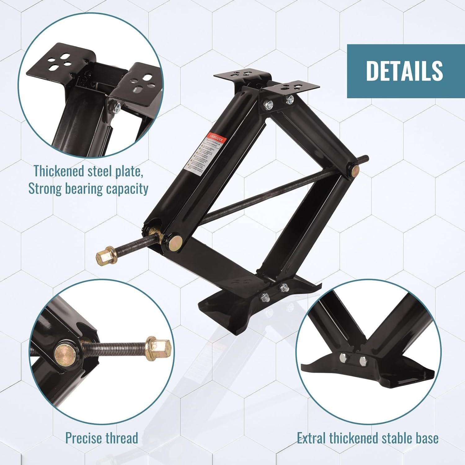 2Pcs Scissor Jack, 6500 lbs * 2, Leveling Scissor Jacks Set with Handle,RV Trailer Camper Stabilizer, for Trucks Cars MPVs Sedans,Station Wagon - Renee Lane Company