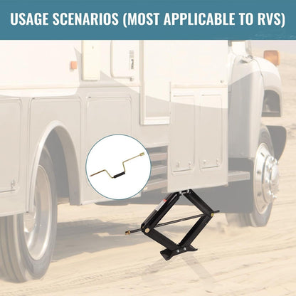 2Pcs Scissor Jack, 6500 lbs * 2, Leveling Scissor Jacks Set with Handle,RV Trailer Camper Stabilizer, for Trucks Cars MPVs Sedans,Station Wagon - Renee Lane Company