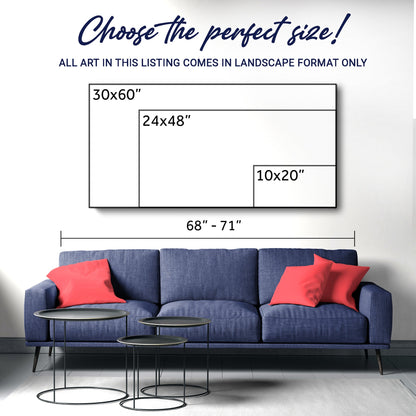Wall sign shown above a size chart; quote reads “There is always something to be thankful for.”