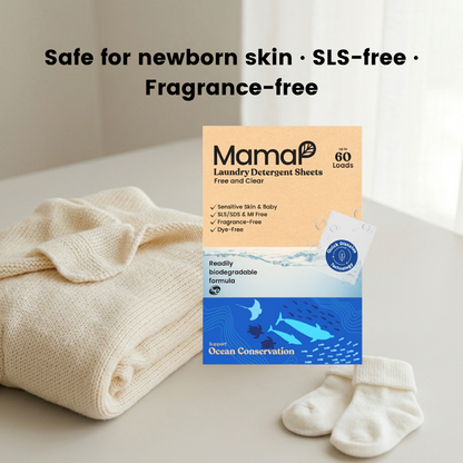 Laundry Detergent Sheets for Sensitive Skin - No SLS, No Optical Brighteners, No Synthetic Fragrance