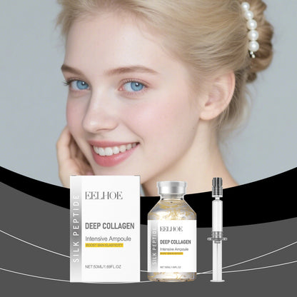 Deep collagen ampoule set: white box, amber bottle, silver-topped dropper (50ml)
