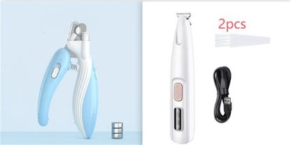 Pets Dog Paw Trimmer With LED Light Fully Waterproof Pet Hair Trimmer With LED Display Dog Clippers For Grooming Widen Blade - Renee Lane Company