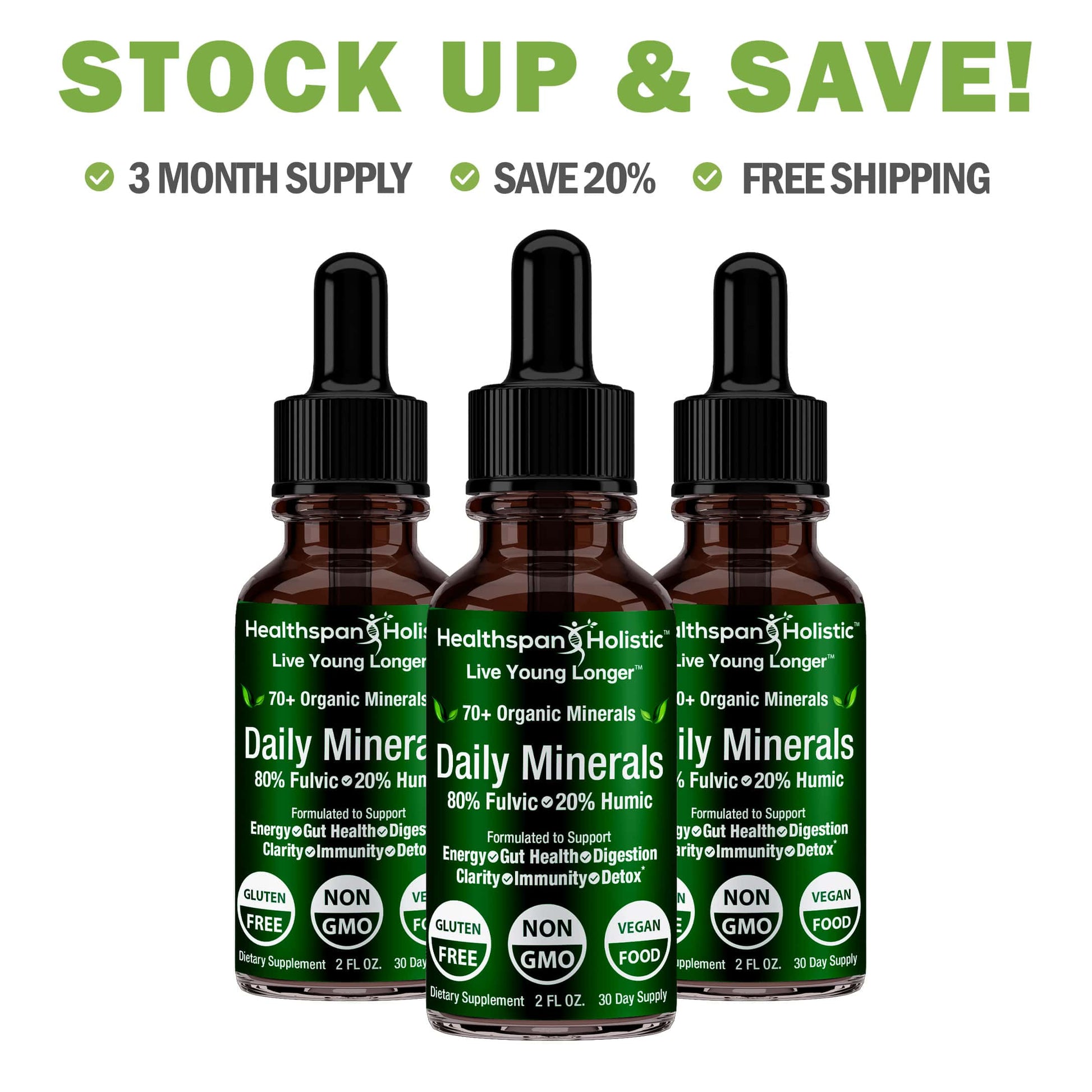 2oz Daily Minerals Fulvic Humic Concentrate - Renee Lane Company