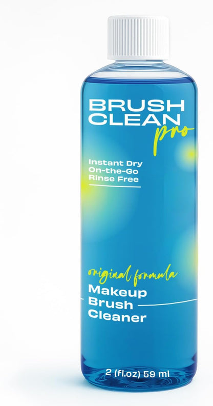 Blue makeup brush cleaner bottle, 2 fl oz