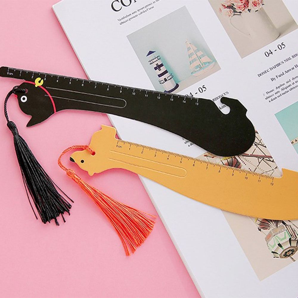 2pcs Cartoon Pet Straight Ruler Bookmarks 5.91inch Scale Ruler Learn Kawaii Stationery Office School Supplies - Renee Lane Company