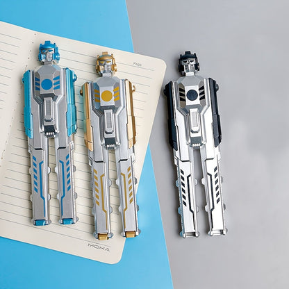 2pcs New Creative Cool Transforming Robot Shape Gel Pen Detachable 0.5mm Black Refill - Renee Lane Company
