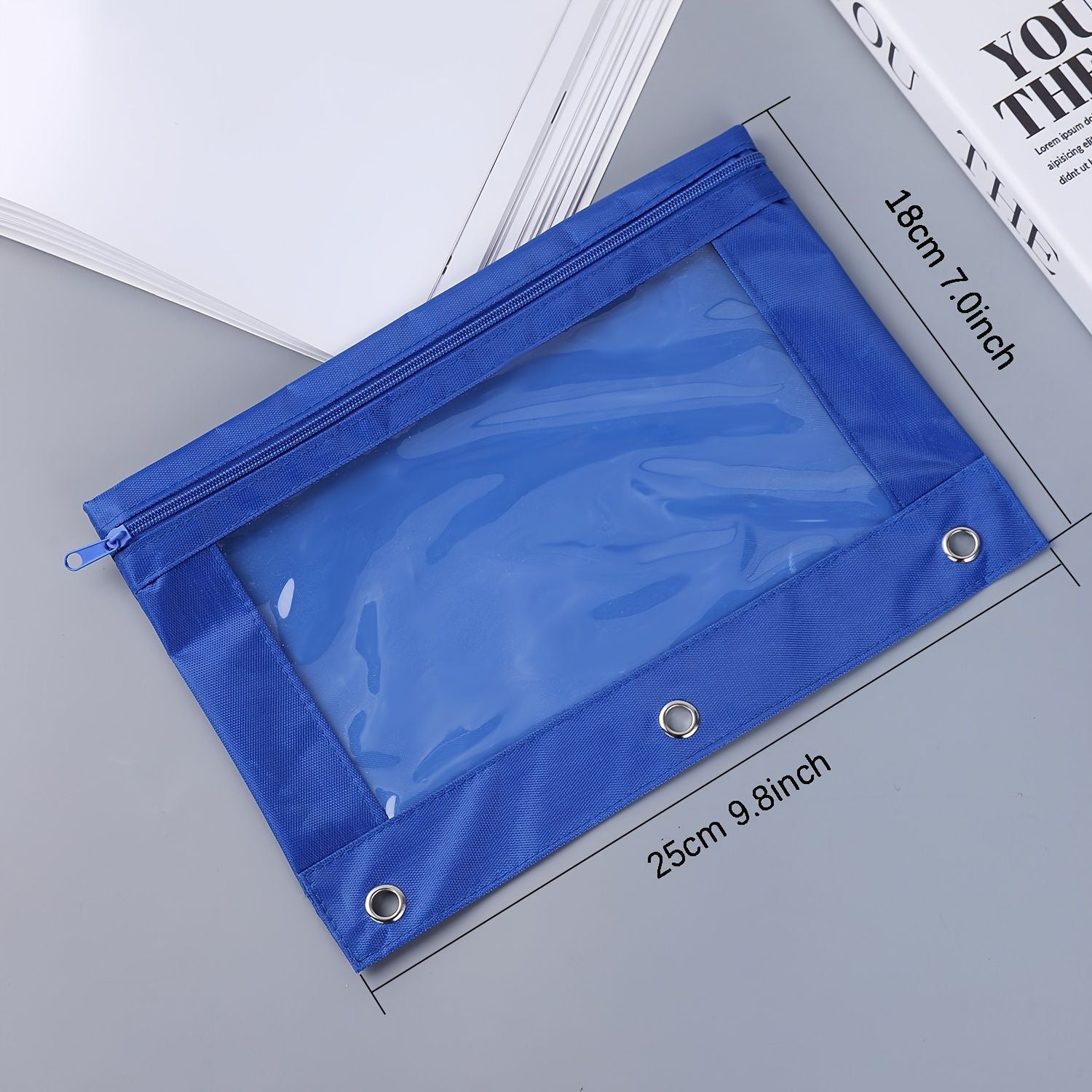 2pcs Organize Your School Supplies with this 3-Ring Pen Pencil Pouch - Available in Multiple Colors! - Renee Lane Company