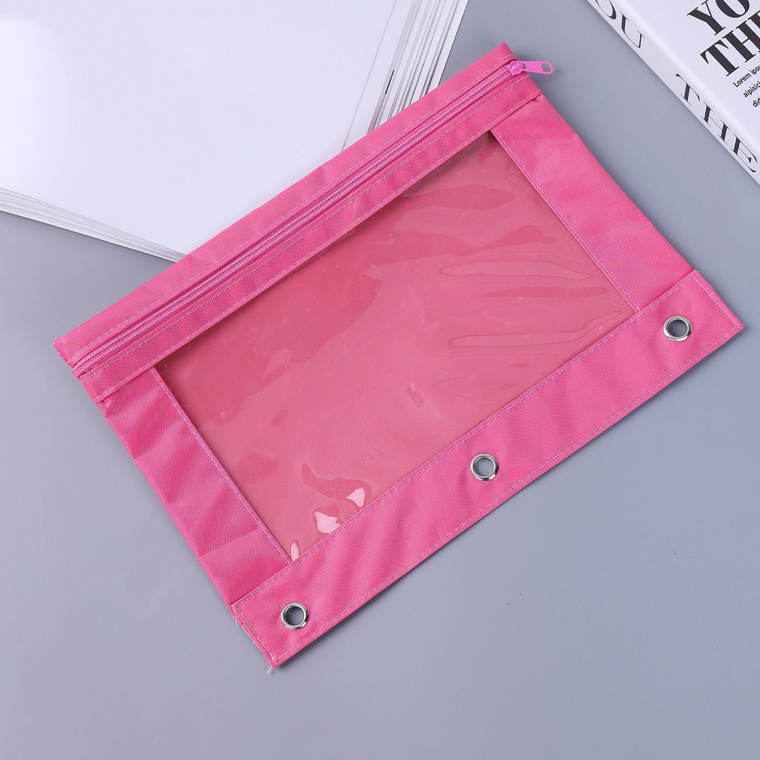 2pcs Organize Your School Supplies with this 3-Ring Pen Pencil Pouch - Available in Multiple Colors! - Renee Lane Company