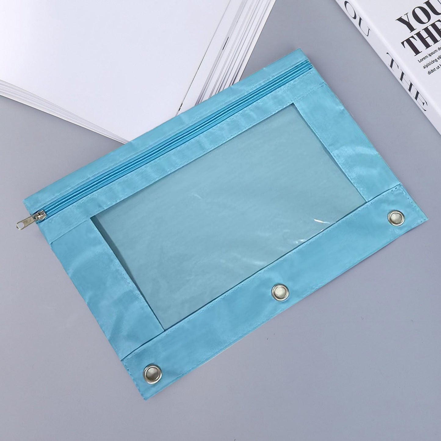 2pcs Organize Your School Supplies with this 3-Ring Pen Pencil Pouch - Available in Multiple Colors! - Renee Lane Company
