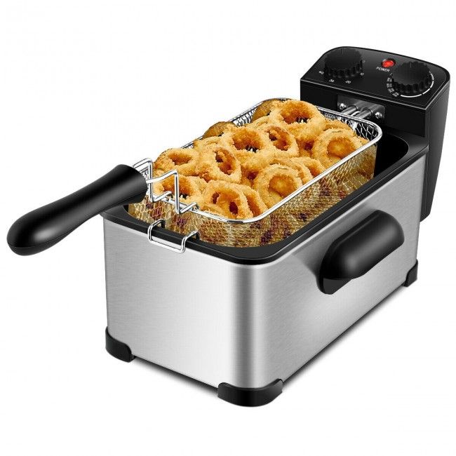 3.2 Quart Electric Stainless Steel Deep Fryer with Timer - Renee Lane Company