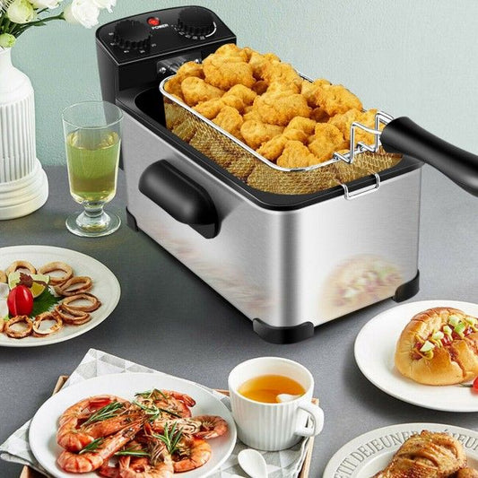 3.2 Quart Electric Stainless Steel Deep Fryer with Timer - Renee Lane Company