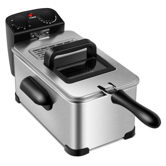 3.2 Quart Electric Stainless Steel Deep Fryer with Timer - Renee Lane Company