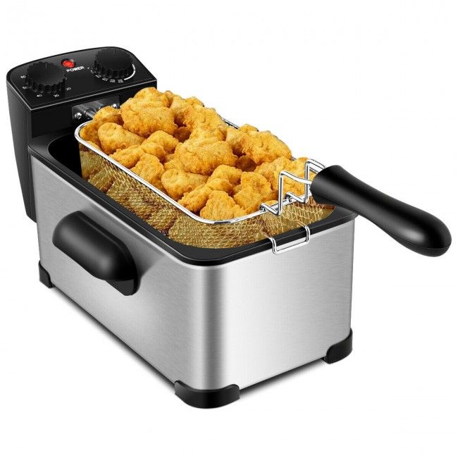 3.2 Quart Electric Stainless Steel Deep Fryer with Timer - Renee Lane Company