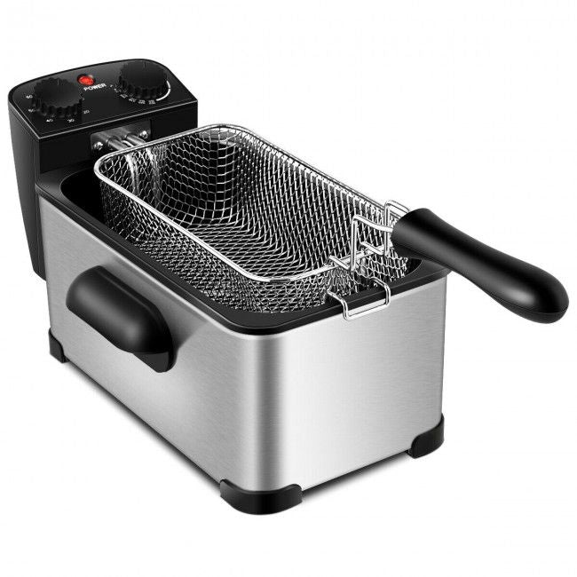 3.2 Quart Electric Stainless Steel Deep Fryer with Timer - Renee Lane Company