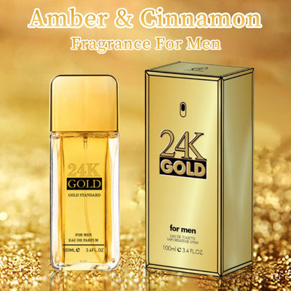 3.4f.0zMen's Eau De Toilette Spray, with Amber & Cinnamon Long-Lasting Perfume, Perfect forDating, Daily Life, Parties, Gift Giving, Notes OfBlood Orange, Grapefruit, Mint - Renee Lane Company