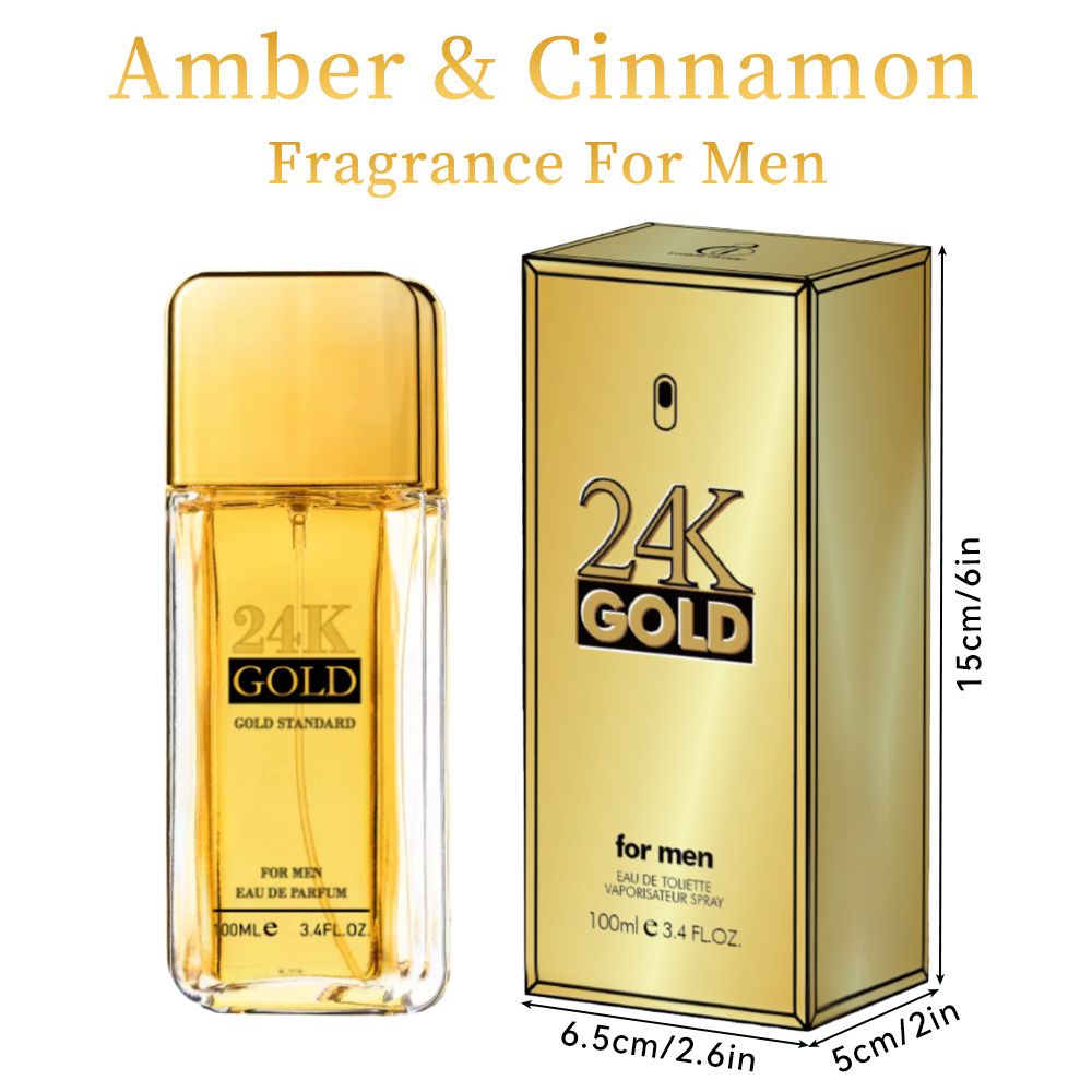 3.4f.0zMen's Eau De Toilette Spray, with Amber & Cinnamon Long-Lasting Perfume, Perfect forDating, Daily Life, Parties, Gift Giving, Notes OfBlood Orange, Grapefruit, Mint - Renee Lane Company