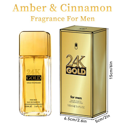 3.4f.0zMen's Eau De Toilette Spray, with Amber & Cinnamon Long-Lasting Perfume, Perfect forDating, Daily Life, Parties, Gift Giving, Notes OfBlood Orange, Grapefruit, Mint - Renee Lane Company