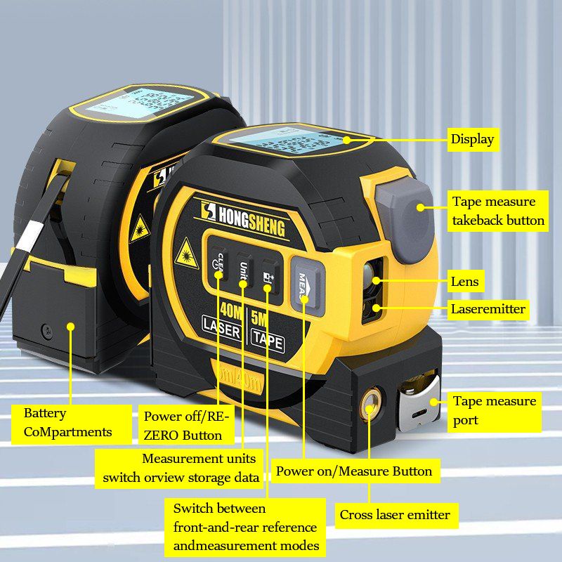 3 In 1 Laser Rangefinder LCD Display Distance Meter Infrared High-precision Intelligent Electronic Ruler Area Volumes Surveying - Renee Lane Company