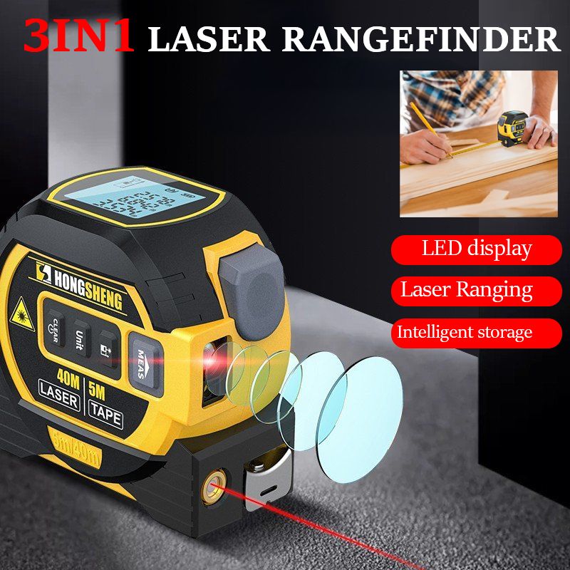 3 In 1 Laser Tape Measure Meter Infrared High-precision Intelligent Electronic Ruler 40/60m Laser Tape Building Distance Meters - Renee Lane Company