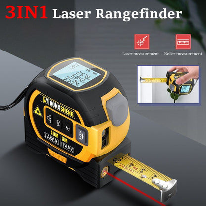 3 In 1 Laser Tape Measure Rangefinder 5m Tape Ruler Infrared High-precision Intelligent Electronic Ruler Building Distance Meter - Renee Lane Company
