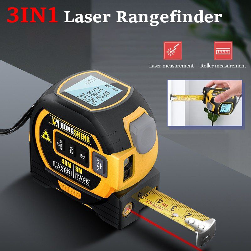 3 In 1 Laser Tape Measure Rangefinder 5m Tape Ruler Infrared High-precision Intelligent Electronic Ruler Building Distance Meter - Renee Lane Company