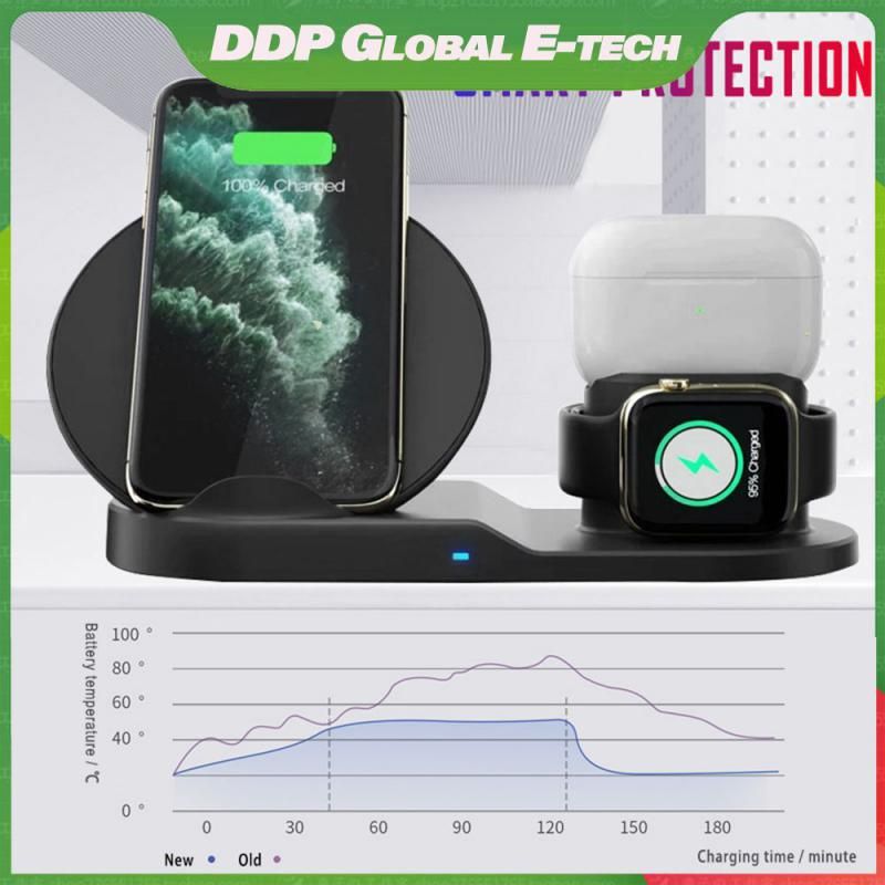 3 In 1 Wireless Charger Stand Quick Charging Dock Station For IPhone Apple Watch Airpods For Samsung S10 S9 10W Fast Charging - Renee Lane Company