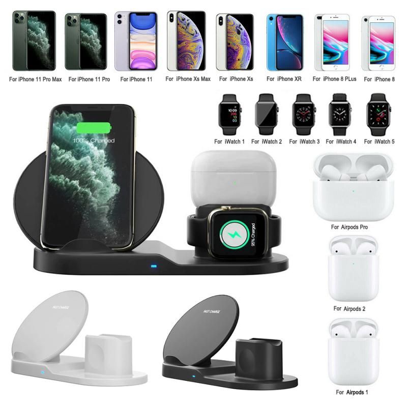 3 In 1 Wireless Charger Stand Quick Charging Dock Station For IPhone Apple Watch Airpods For Samsung S10 S9 10W Fast Charging - Renee Lane Company